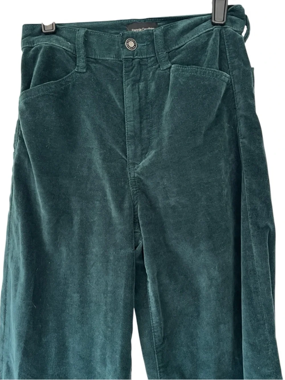 Favorite Daughter Mischa Wide Leg Pants 24 Green Velvet High Rise Trouser